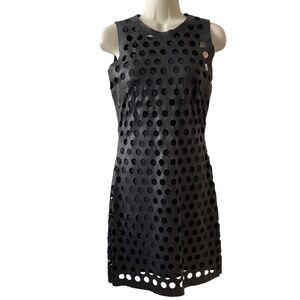 CUSHNIE ET OCHS BLACK LEATHER DRESS SZ 2 READ DESCRIPTION